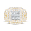 Thumbnail Image 3 of Now + Forever Princess-Cut Multi-Diamond Double Halo Engagement Ring 3 ct tw 10K Yellow Gold
