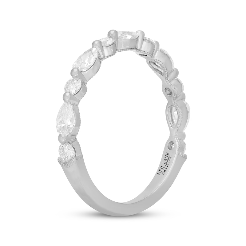 Main Image 2 of Neil Lane Artistry Pear-Shaped & Round-Cut Lab-Grown Diamond Anniversary Ring 3/4 ct tw 14K White Gold