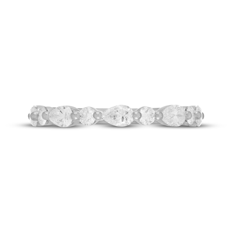 Main Image 3 of Neil Lane Artistry Pear-Shaped & Round-Cut Lab-Grown Diamond Anniversary Ring 3/4 ct tw 14K White Gold