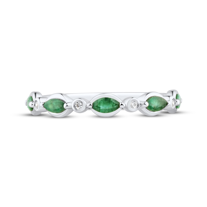 Main Image 2 of Now + Forever Marquise-Cut Emerald & Diamond Accent Anniversary Ring 10K White Gold