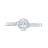 Thumbnail Image 3 of Now + Forever Round-Cut Diamond Halo Bypass Engagement Ring 1/2 ct tw 14K White Gold