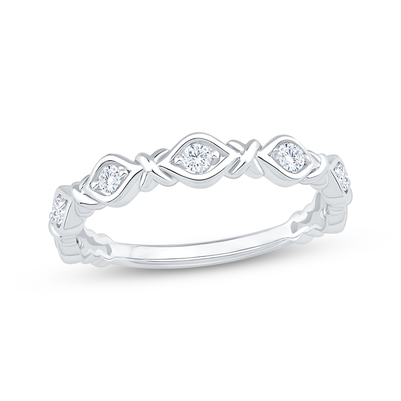 Main Image 1 of Now + Forever Diamond Knot Anniversary Ring 1/5 ct tw 10K White Gold