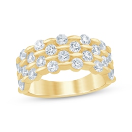 Now + Forever Lab-Grown Diamonds Four-Row Anniversary Ring 2 ct tw 14K Yellow Gold