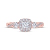 Thumbnail Image 3 of Now + Forever Princess-Cut Diamond Halo Engagement Ring 1/2 ct tw 14K Rose Gold