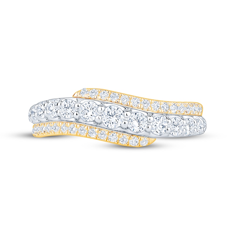 Main Image 3 of Now + Forever Diamond Bypass Anniversary Ring 1 ct tw 14K Two-Tone Gold