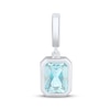 Thumbnail Image 1 of Charmed Memories Emerald-Cut Light Blue Cubic Zirconia Charm Sterling Silver