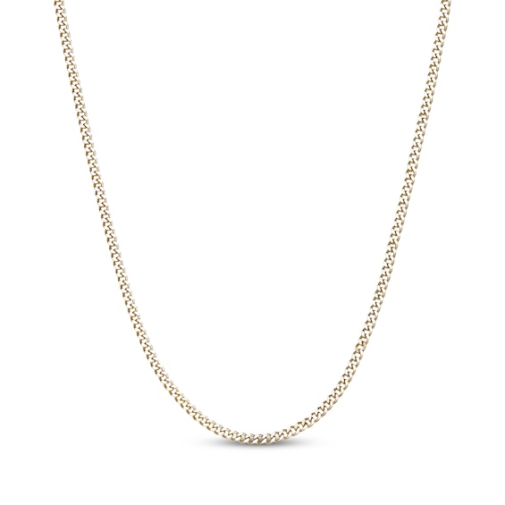 Curb Chain Necklace 4mm Yellow Ion-Plated Solid Stainless Steel 22"