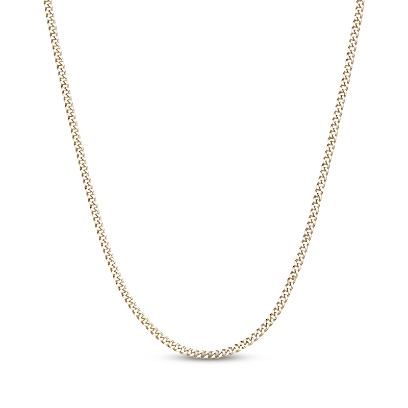 Main Image 1 of Curb Chain Necklace 4mm Yellow Ion-Plated Solid Stainless Steel 22&quot;