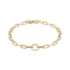 Thumbnail Image 1 of Charmed Memories Paperclip Chain Circle Link Bracelet 4.4mm Hollow 10K Yellow Gold 7.5&quot;