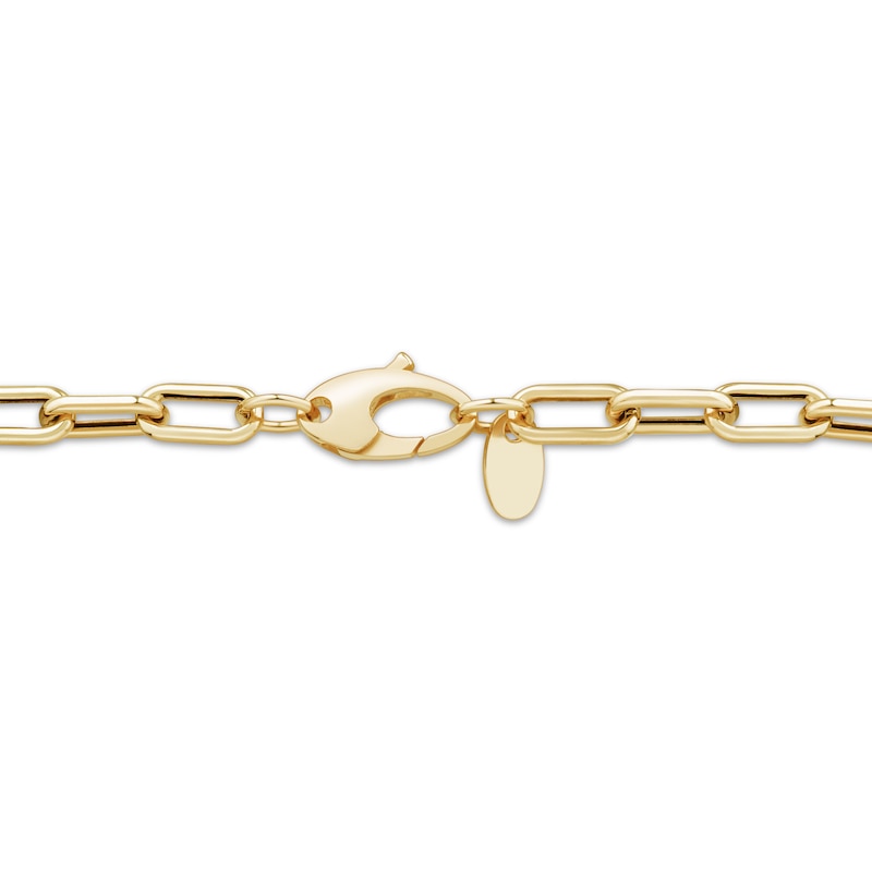 Main Image 3 of Charmed Memories Paperclip Chain Circle Link Bracelet 4.4mm Hollow 10K Yellow Gold 7.5&quot;