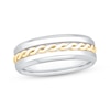 Thumbnail Image 1 of Now + Forever Men's Twist Center Wedding Band 10K Two-Tone Gold 7mm