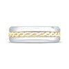 Thumbnail Image 3 of Now + Forever Men's Twist Center Wedding Band 10K Two-Tone Gold 7mm
