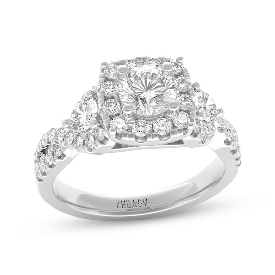 THE LEO Legacy Lab-Grown Diamond Round-Cut Engagement Ring 1-3/4 ct tw 14K White Gold