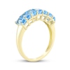 Thumbnail Image 2 of Emerald-Cut Swiss Blue Topaz Seven-Stone Ring 10K Yellow Gold