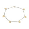 Thumbnail Image 1 of Heart Dangle Station Bracelet Solid 10K Yellow Gold 7.5&quot;
