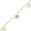 Thumbnail Image 2 of Heart Dangle Station Bracelet Solid 10K Yellow Gold 7.5&quot;