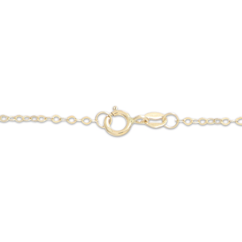 Main Image 3 of Heart Dangle Station Bracelet Solid 10K Yellow Gold 7.5&quot;