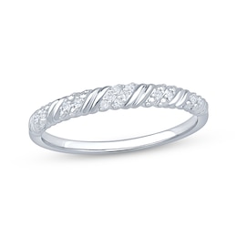 Now + Forever Diamond Diagonal Anniversary Ring 1/20 ct tw 10K White Gold