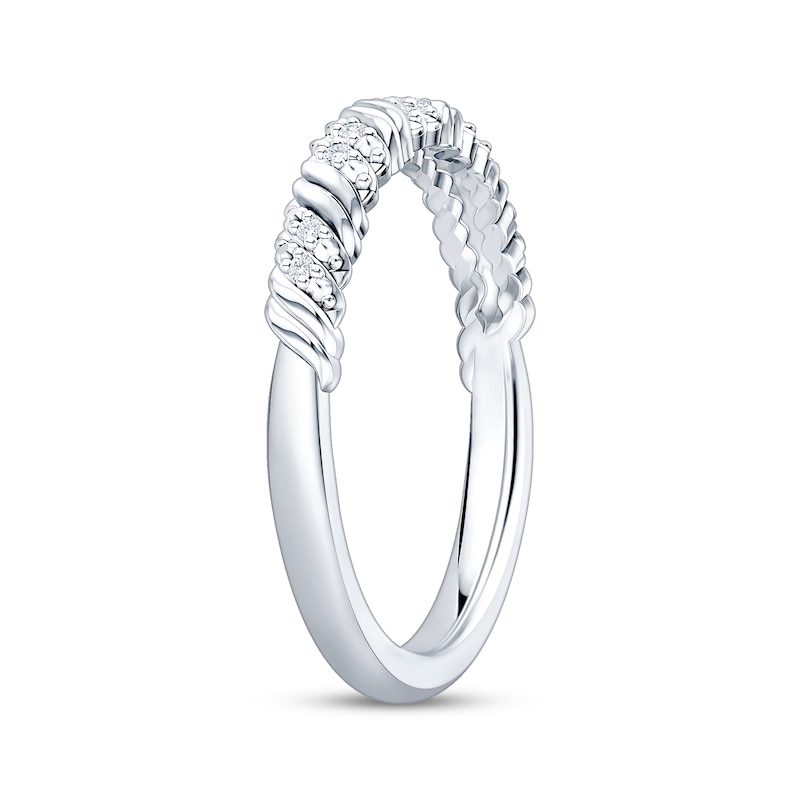 Main Image 2 of Now + Forever Diamond Diagonal Anniversary Ring 1/20 ct tw 10K White Gold