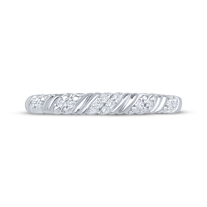 Main Image 3 of Now + Forever Diamond Diagonal Anniversary Ring 1/20 ct tw 10K White Gold