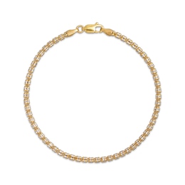 2.6mm Diamond-Cut Ice Chain Bracelet Solid 10K Yellow Gold 7.5"