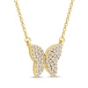 Thumbnail Image 2 of Diamond Butterfly Necklace 1/6 ct tw 10K Yellow Gold 18&quot;