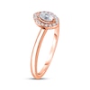 Thumbnail Image 2 of Marquise-Cut Diamond Halo Promise Ring 1/5 ct tw 10K Rose Gold