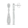 Thumbnail Image 1 of Baguette & Round-Cut Diamond Teardrop Dangle Earrings 3/4 ct tw 10K White Gold