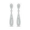 Thumbnail Image 2 of Baguette & Round-Cut Diamond Teardrop Dangle Earrings 3/4 ct tw 10K White Gold
