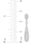 Thumbnail Image 3 of Baguette & Round-Cut Diamond Teardrop Dangle Earrings 3/4 ct tw 10K White Gold