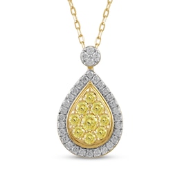 KAY Lab-Grown Diamonds Yellow & White Teardrop Necklace 5/8 ct tw 10K Yellow Gold 18"