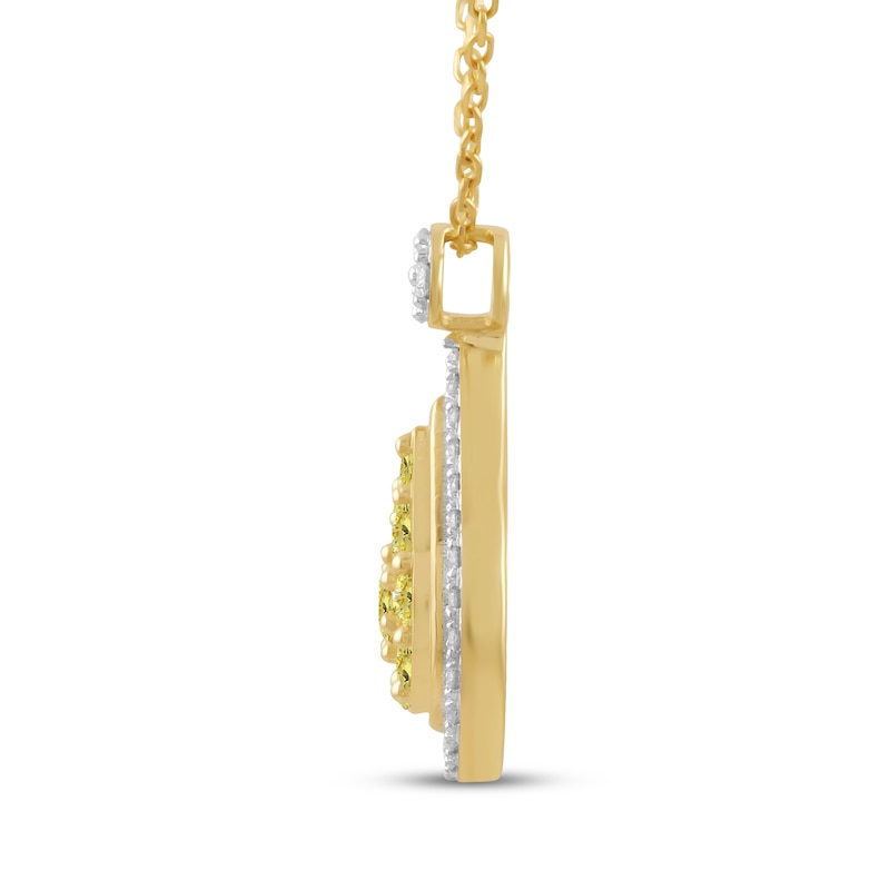Main Image 2 of KAY Lab-Grown Diamonds Yellow & White Teardrop Necklace 5/8 ct tw 10K Yellow Gold 18"