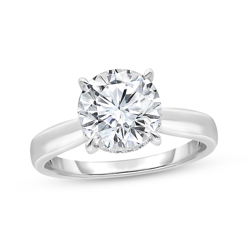 Main Image 1 of Now + Forever Round-Cut Lab-Grown Diamond Solitaire Plus Engagement Ring 3-1/8 ct tw 14K White Gold (F/VS2)