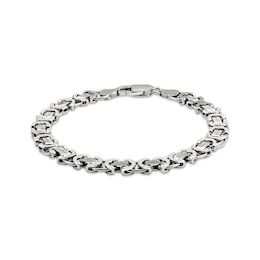7.2mm Byzantine Chain Bracelet Solid Sterling Silver 8.5"