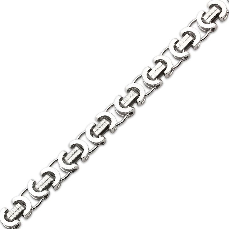 Main Image 2 of 7.2mm Byzantine Chain Bracelet Solid Sterling Silver 8.5"