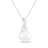 Thumbnail Image 2 of Cultured Pearl & White Lab-Created Sapphire Necklace Sterling Silver