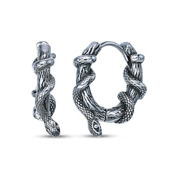 Men's Coiled Snake Hoop Earrings Stainless Steel
