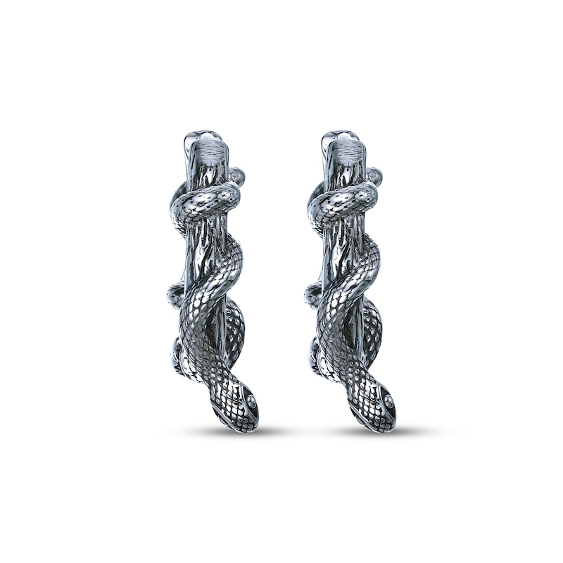 Main Image 2 of Men's Coiled Snake Hoop Earrings Stainless Steel