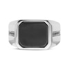 Thumbnail Image 4 of Men's Bezel Set Agate & Black Spinel Ring Stainless Steel