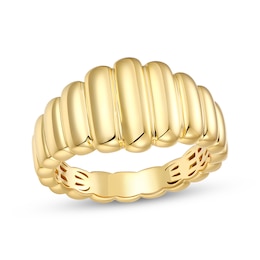 STUDIO BY KAY Domed Ribbed Ring 24K Yellow Gold Vermeil Sterling Silver