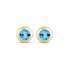 Thumbnail Image 2 of STUDIO BY KAY Swiss Blue Topaz Bezel-Set Solitaire Stud Earrings 24K Yellow Gold Vermeil Sterling Silver
