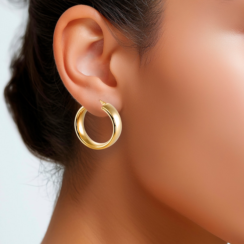 Main Image 3 of STUDIO BY KAY Bold Hoop Earrings 24K Yellow Gold Vermeil Sterling Silver 25mm