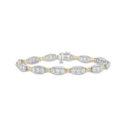 KAY Lab-Grown Diamonds X-Link & Boat Link Bracelet 6 ct tw 10K Two-Tone Gold 7"