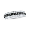 Thumbnail Image 1 of Black & White Diamond Anniversary Ring 1 ct tw 14K White Gold