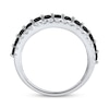 Thumbnail Image 2 of Black & White Diamond Anniversary Ring 1 ct tw 14K White Gold