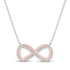 Thumbnail Image 1 of Hallmark Diamonds Infinity Symbol Necklace 1/10 ct tw Sterling Silver & 10K Rose Gold 18"