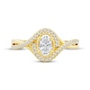 Thumbnail Image 3 of Now + Forever Oval-Cut Diamond Halo Engagement Ring 1/2 ct tw 10K Yellow Gold