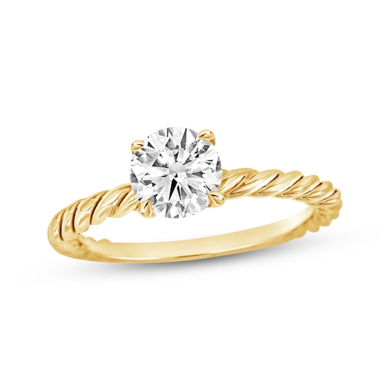 Now + Forever Round-Cut Diamond Solitaire Rope-Twist Ring 1/2 ct t 14K Yellow Gold (I/I2)