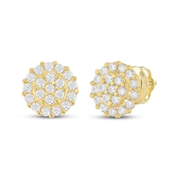 Children's Cubic Zirconia Circle Stud Earrings 14K Yellow Gold