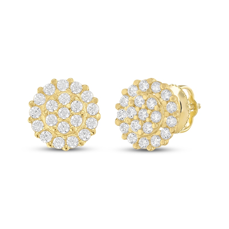 Main Image 1 of Children's Cubic Zirconia Circle Stud Earrings 14K Yellow Gold